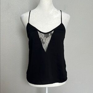 H&M Lace Inset Black Camisole Size 4